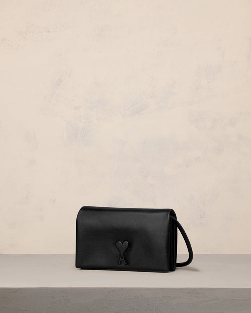 Black Leather Voulez-Vous Wallet Strap - 2 - Ami Paris