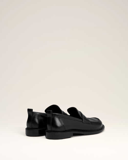 Black Leather Anatomical Toe Loafers - 4 - Ami Paris