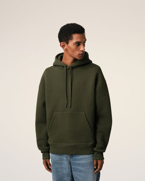 Green Cotton Ami de Coeur Hoodie - 3 - Ami Paris