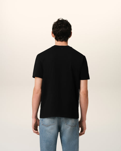 Black Cotton Ami de Coeur T-Shirt - 5 - Ami Paris