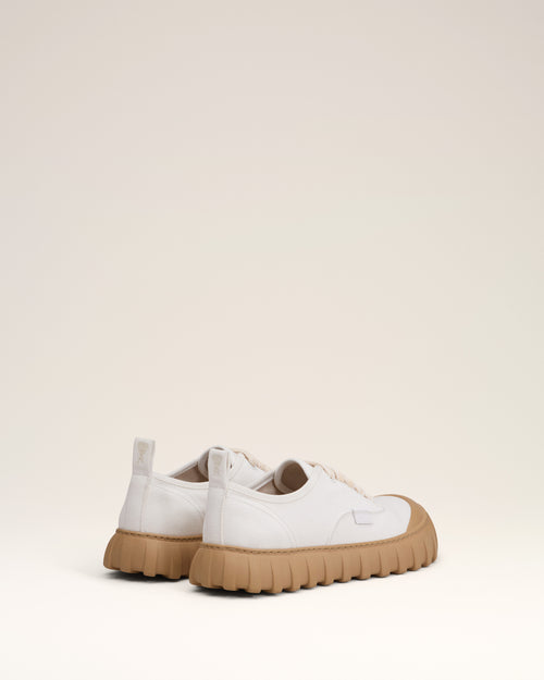 White Cotton Low Top Tempo Canvas Sneakers - 9 - Ami Paris