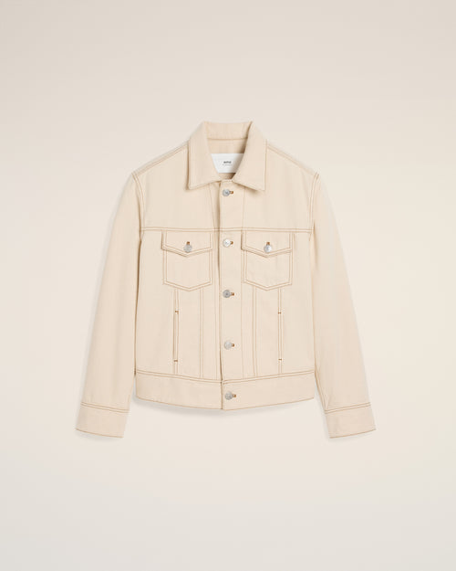 Beige Cotton Ami Paris Trucker Jacket - 1 - Ami Paris