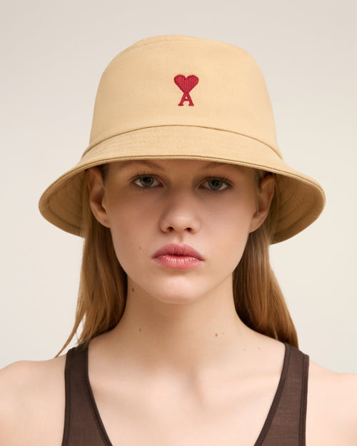 Red Ami de Coeur Embroidery Bucket Hat - 4 - Ami Paris