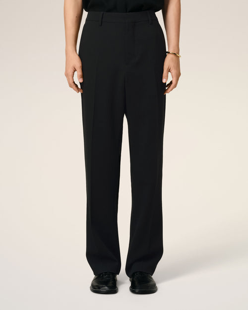 Black Wool Straight Fit Trousers - 3 - Ami Paris