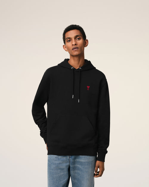 Black Cotton Ami de Coeur Hoodie - 3 - Ami Paris