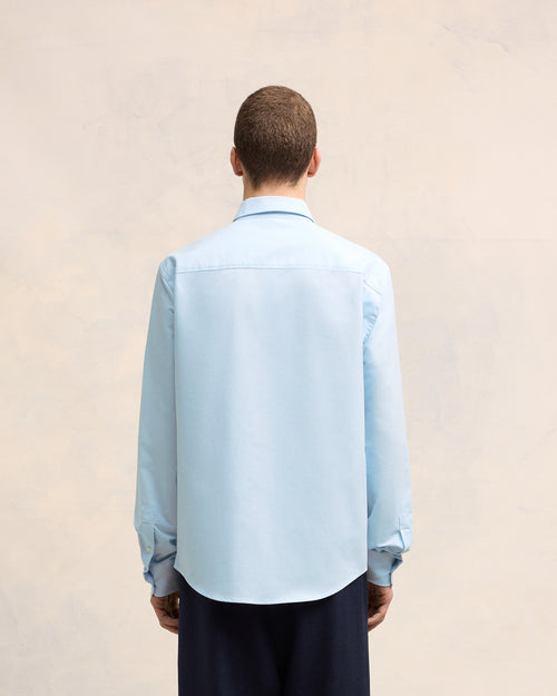 Blue Cotton Button-Down Ami de Coeur Shirt - 5 - Ami Paris