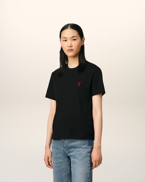 Black Cotton Ami de Coeur T-Shirt - 12 - Ami Paris