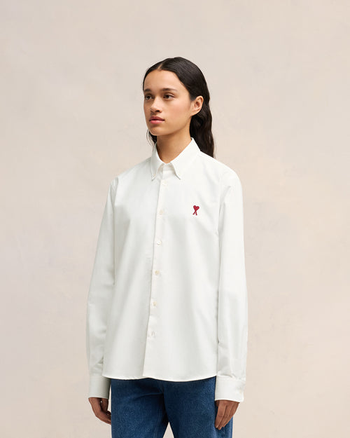 White Cotton Button-Down Ami de Coeur Shirt - 12 - Ami Paris