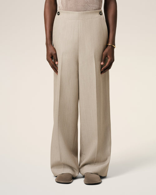 Beige New Wool Sailor Trousers - 4 - Ami Paris