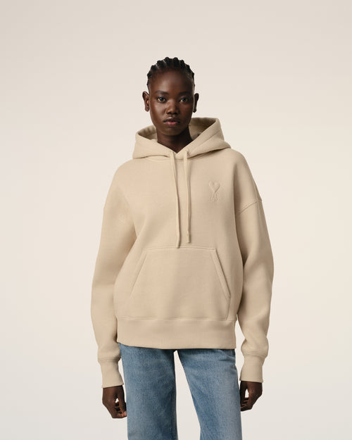 Hoodie Beige Ami de Coeur En Coton - 9 - Ami Paris