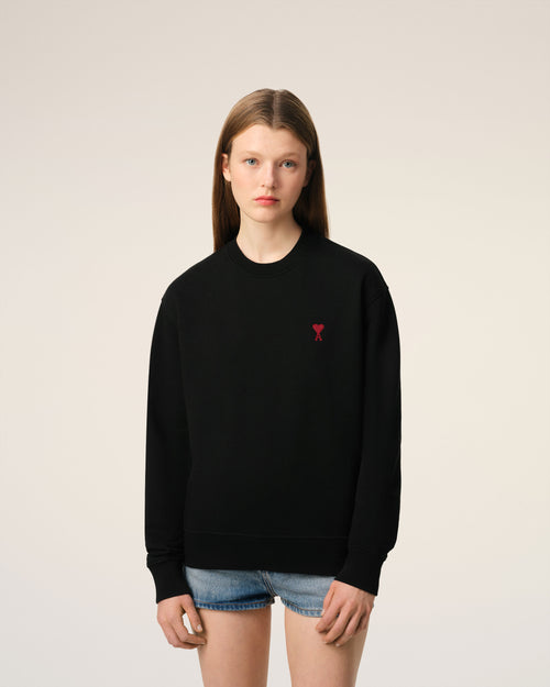 Black Cotton Ami de Coeur Sweatshirt - 9 - Ami Paris