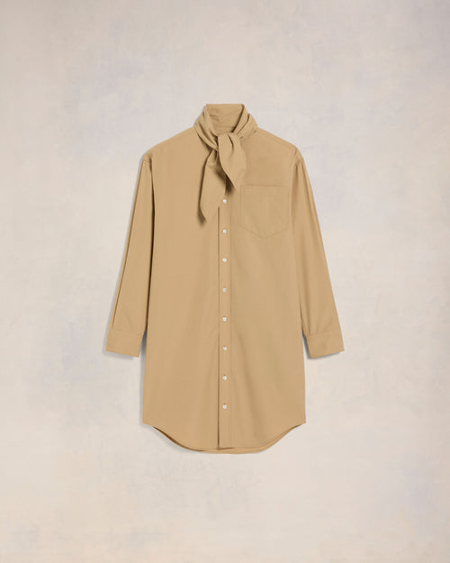 Scarf Collar Shirt Dress - 4 - Ami Paris