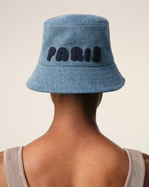 Blue Cotton Ami Paris Patch Bucket Hat - 12 - Ami Paris