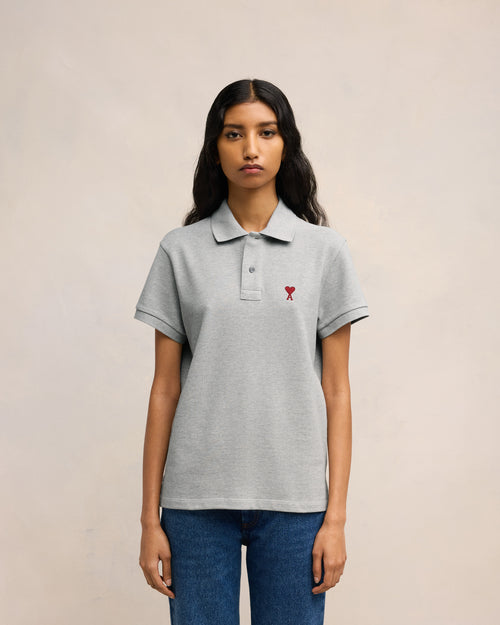 Grey Cotton Ami de Coeur Polo Shirt - 9 - Ami Paris