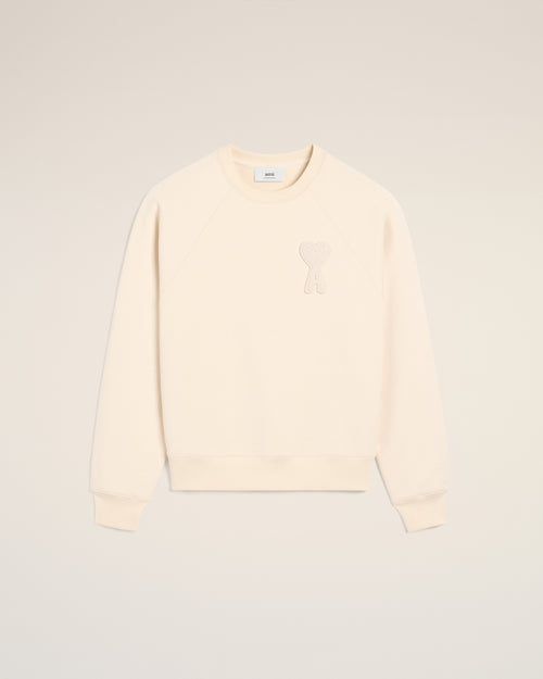 								Beige Cotton Ami de Coeur Patch Sweatshirt - 3							 - Ami Paris