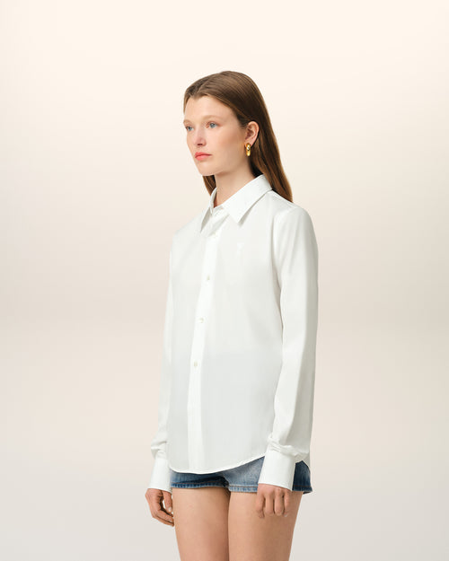 White Cotton Ami de Coeur Classic Shirt - 6 - Ami Paris