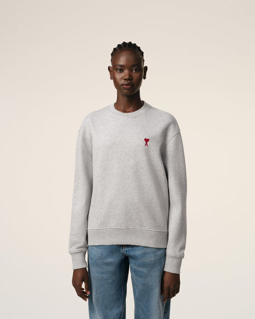 Grey Cotton Ami de Coeur Sweatshirt - 9 - Ami Paris