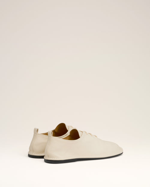 Beige Leather One Cut Shoes - 9 - Ami Paris