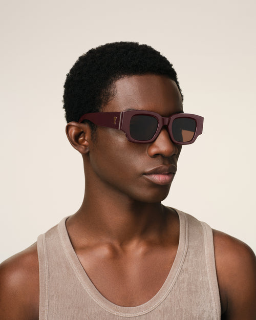 Burgundy 75001 Sunglasses - BLACK/WHITE - Ami Paris