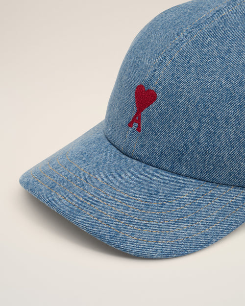 Blue Cotton Ami de Coeur Embroidery Cap - 9 - Ami Paris