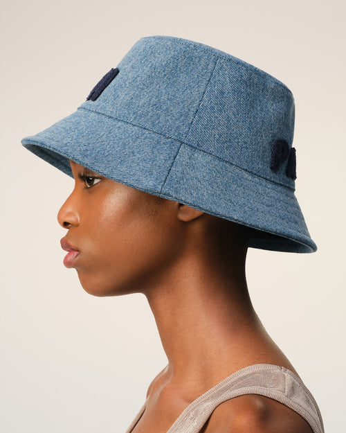 Blue Cotton Ami Paris Patch Bucket Hat - 11 - Ami Paris