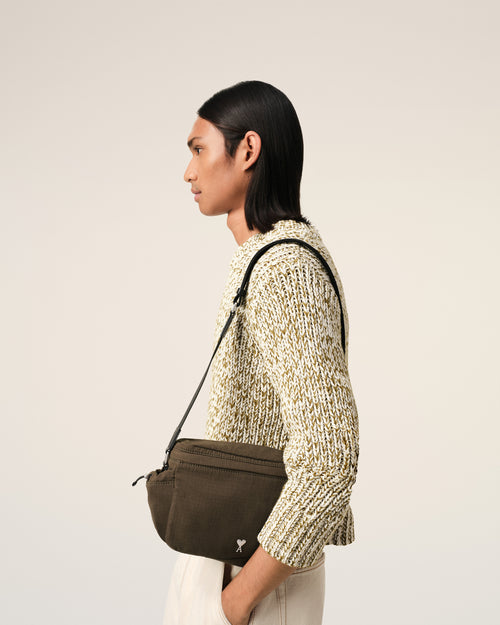 Green Canvas Ami de Coeur Messenger Bag - 6 - Ami Paris