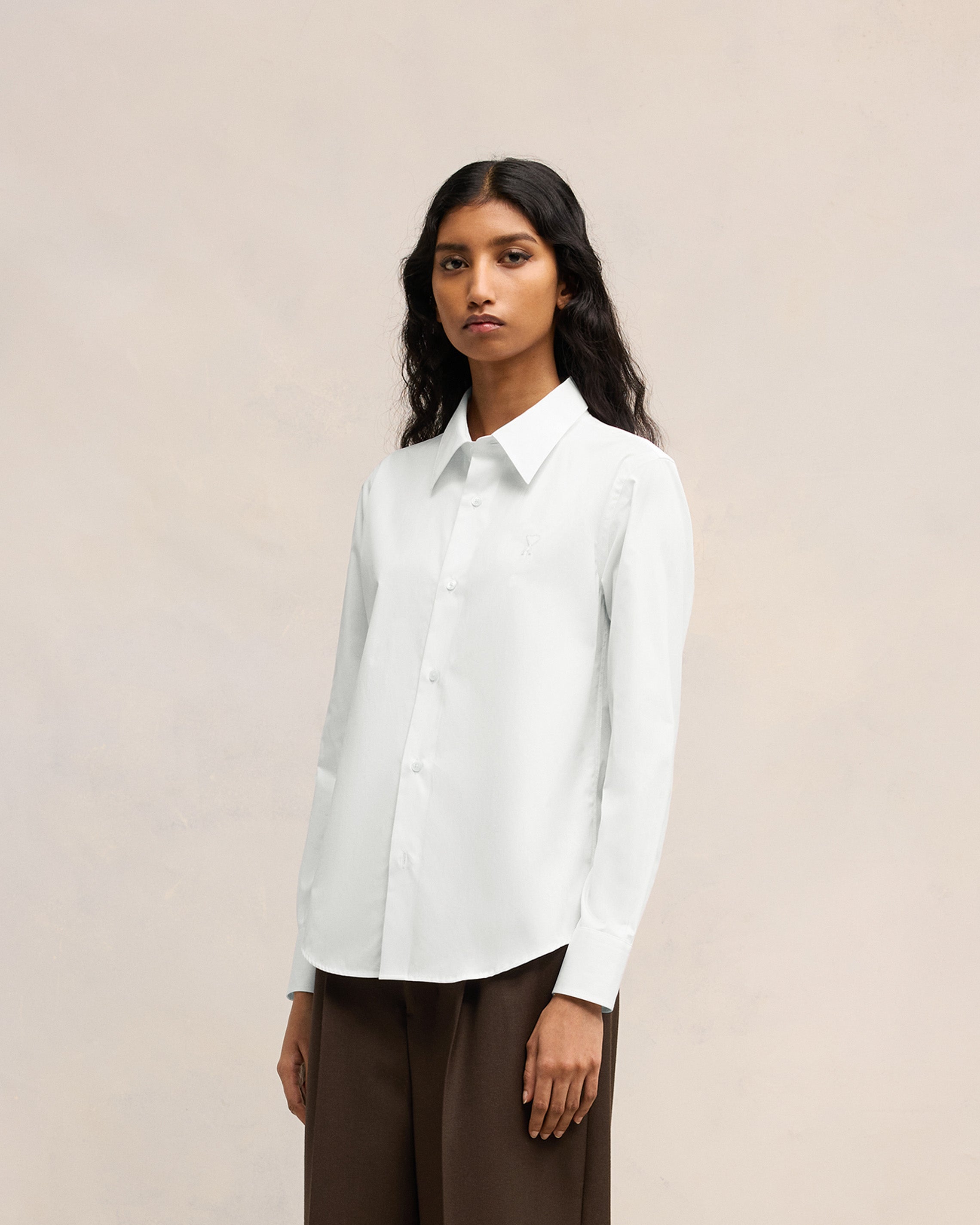 White Ami De Coeur Classic Shirt | AMI PARIS