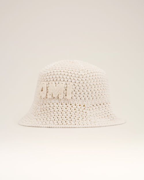 								Beige Knit Ami Patch Bucket Hat - 3							 - Ami Paris