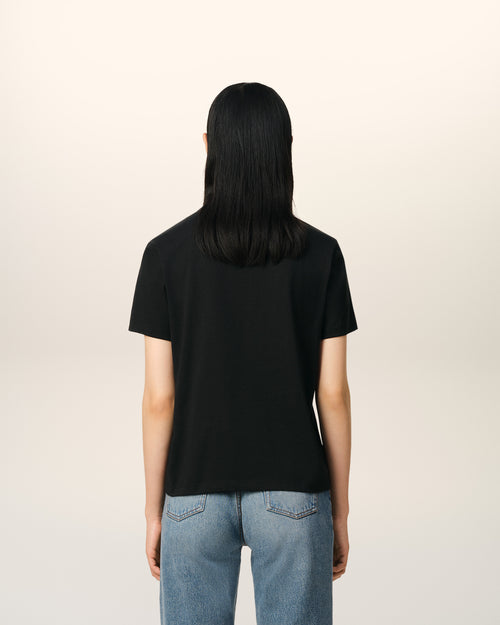 Black Cotton Ami de Coeur T-Shirt - 11 - Ami Paris