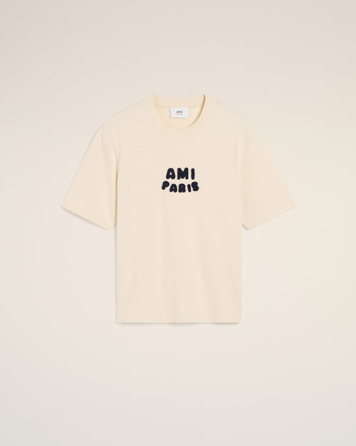 								Beige Cotton Ami Paris Patch T-Shirt - 3							 - Ami Paris