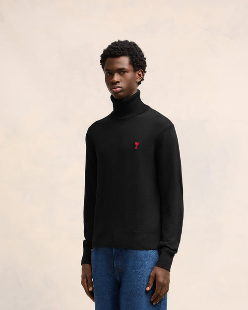 Red Ami de Coeur Turtle Neck Sweater - 6 - Ami Paris