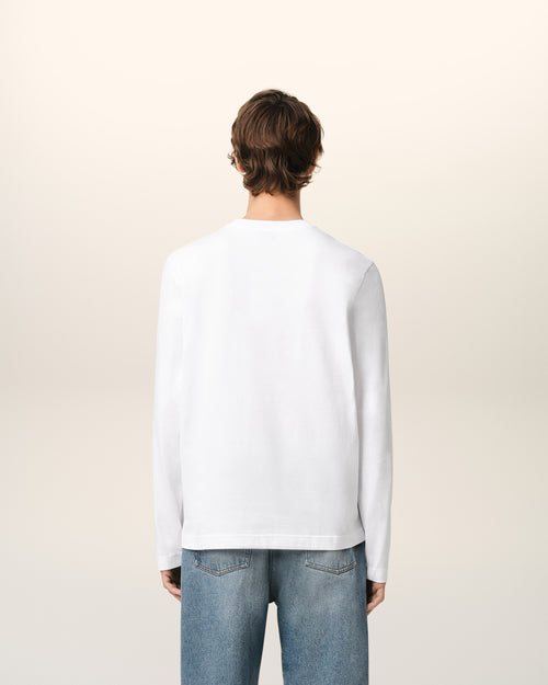 White Cotton Ami de Coeur Long Sleeves T-Shirt - 5 - Ami Paris