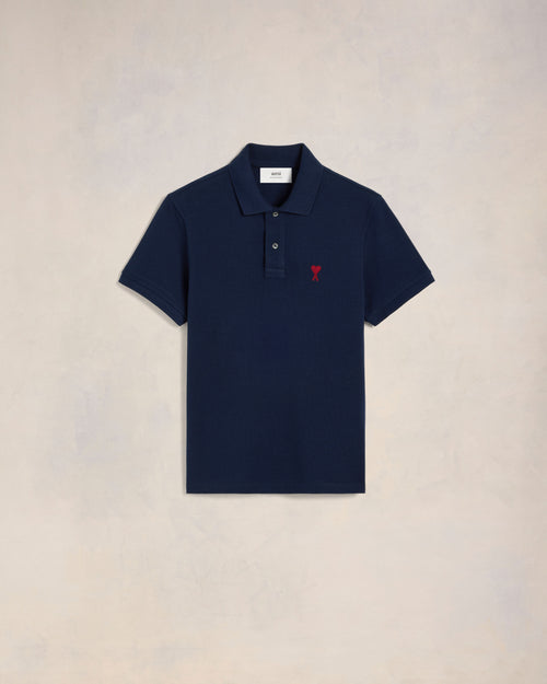 Navy Cotton Ami de Coeur Polo Shirt - 4 - Ami Paris