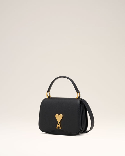 Black Leather Top Handle Paris Paris Bag - 9 - Ami Paris