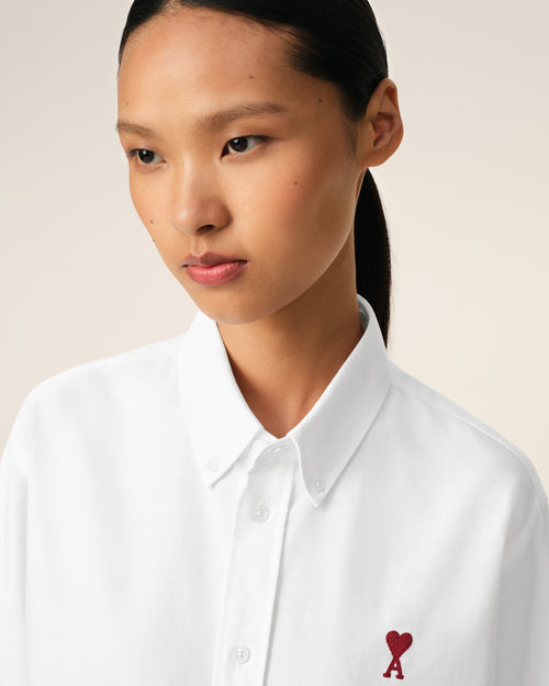 White Cotton Button-Down Ami de Coeur Shirt - 10 - Ami Paris