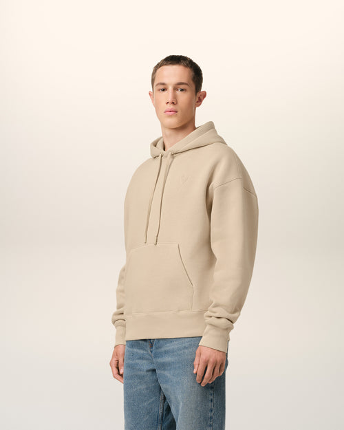 Beige Cotton Ami de Coeur Hoodie - 6 - Ami Paris