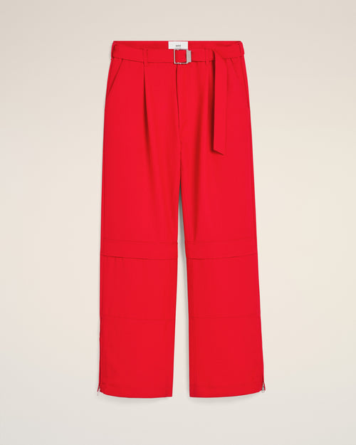 Red Wool Cargo Trousers - 2 - Ami Paris