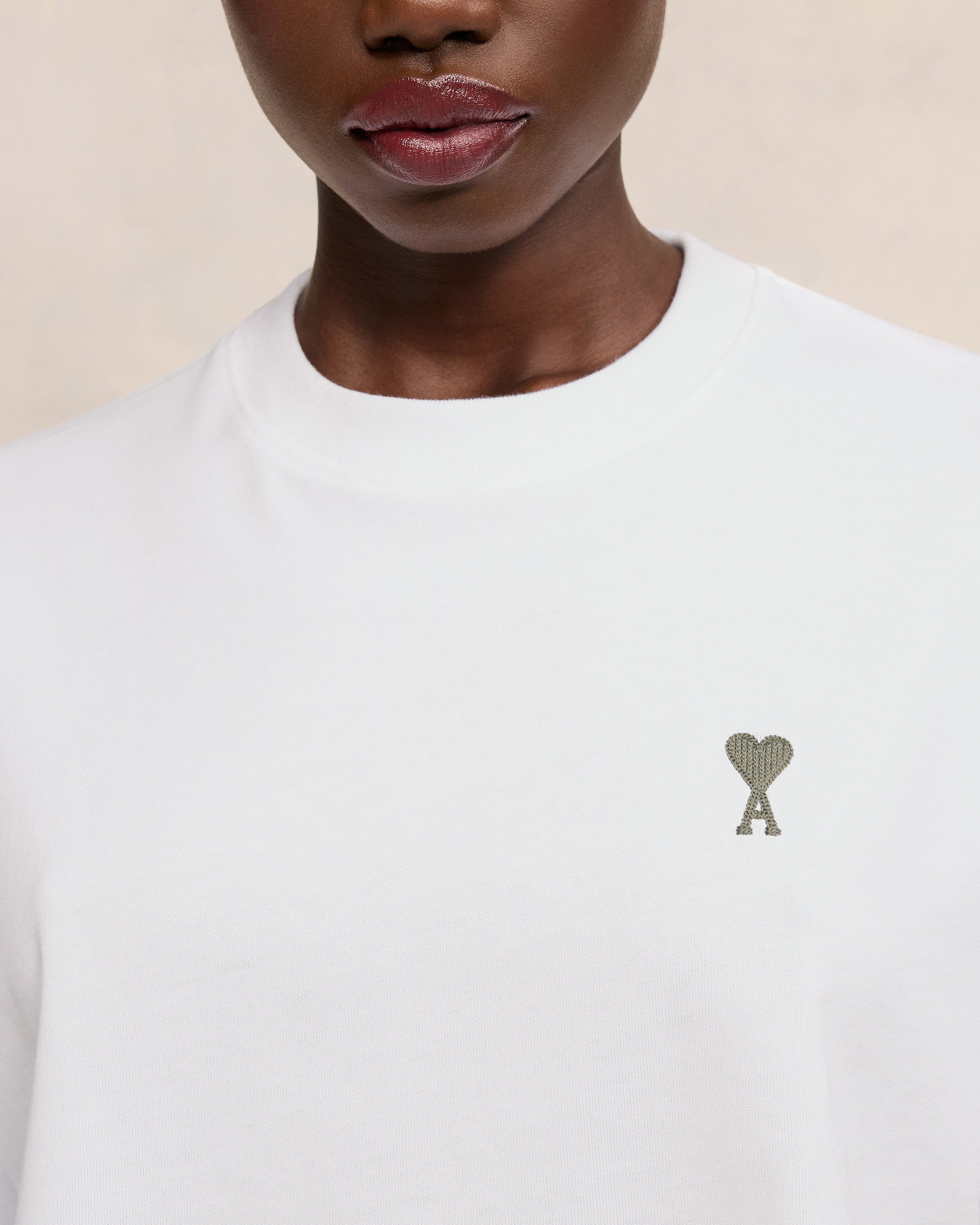 ホワイト/セージ AMI DE COEUR クロップドTシャツ | AMI PARIS