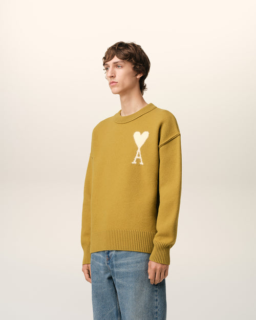 Mustard Wool Ami de Coeur Sweater - 6 - Ami Paris