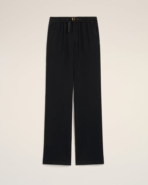 Black Flare Fit Elasticated Trousers - 4 - Ami Paris