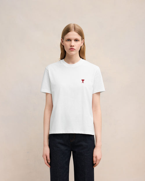 T-Shirt Blanc Ami de Coeur En Coton - 9 - Ami Paris