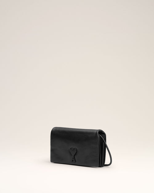 Black Leather Voulez-Vous Wallet Strap - 2 - Ami Paris