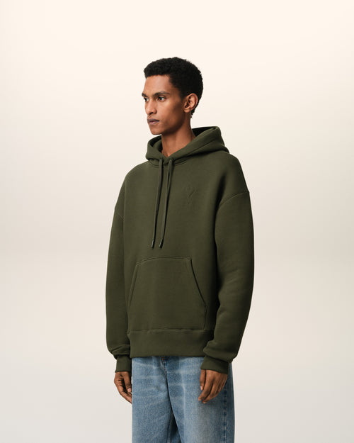 Green Cotton Ami de Coeur Hoodie - 6 - Ami Paris