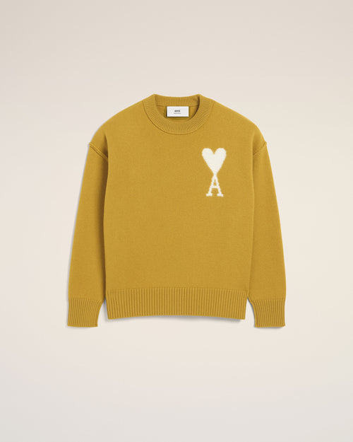 Mustard Wool Ami de Coeur Sweater - 4 - Ami Paris