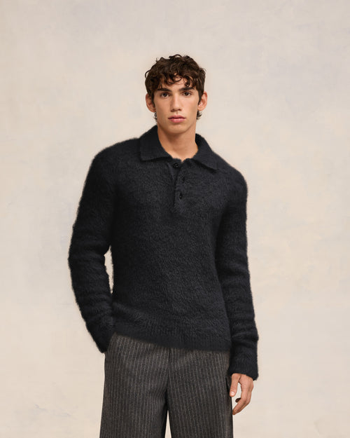 Alpaca Mohair Brushed Polo - 3 - Ami Paris