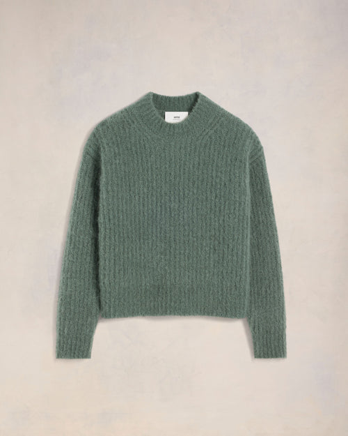 Alpaca Mohair Ribbed Sweater - 2 - Ami Paris