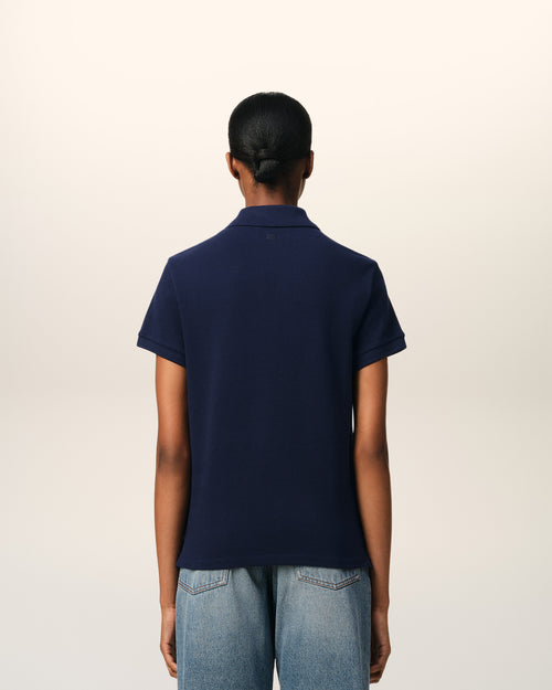 Navy Cotton Ami de Coeur Polo Shirt - 11 - Ami Paris