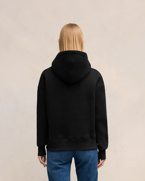 Hoodie Noir Ami de Coeur En Coton - 11 - Ami Paris