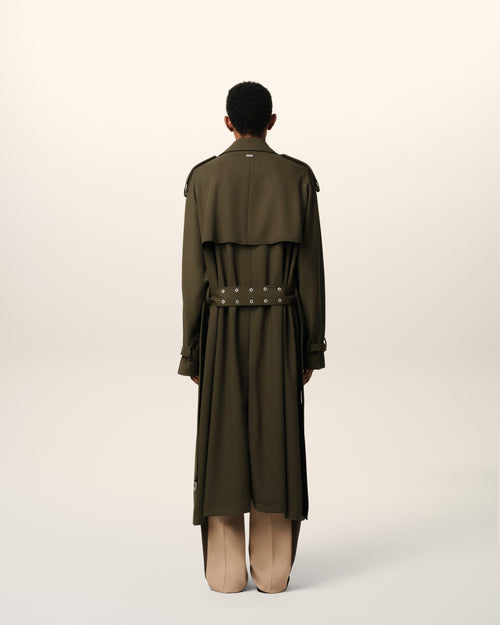 Green Wool Trench Coat - 5 - Ami Paris