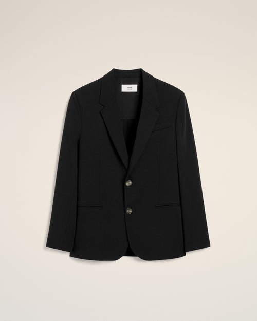 Black Wool Semi-Lined Jacket - 2 - Ami Paris